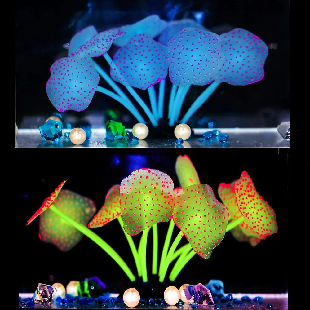 Silicone Artificial Fish Tank Aquarium Coral Plant Ornament Pets Underwater Water WeedsDecors Accessories 11 Leaves