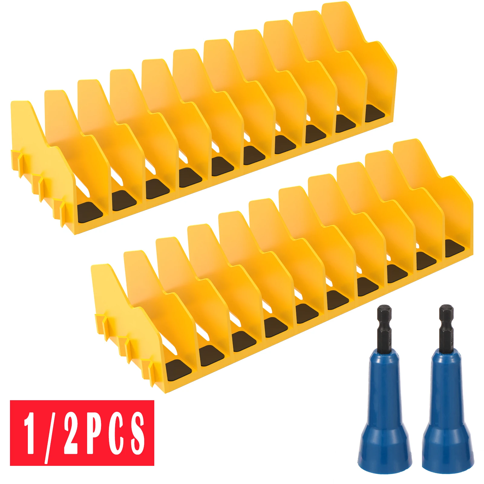 1/2PCS Plier Organizer Rack Nonslip Rubber Base Extendable Design 10 Slots Versatile Tool Organizer for Pliers Cutters Wrenches