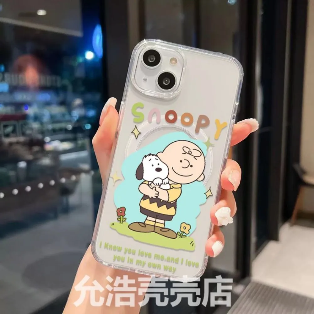 Magnetic Soft TPU Cartoon Dog Phone Case with S-Snoopies Design