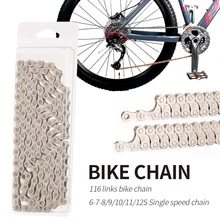 

Bike Chain 6-7-8/9/10/11/12 Speed Velocidade Electroplated Silver Bicycle Chain 116 Links Bike Parts For Mountain Road Bike