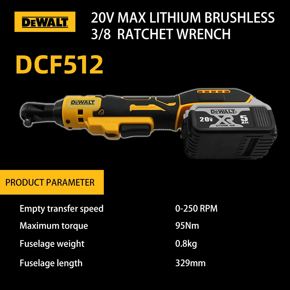 Dewalt Electric Ratchet Wrench DCF512 20V Battery Cordless Driver DCF512 Removal Screw Nut 3/8" Driver Power Tools Impact wrench 5