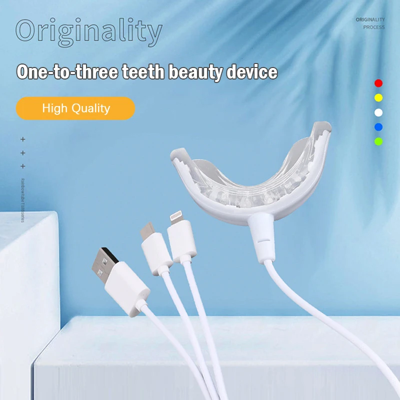 1PCS Teeth Whitening 16 Lights Timed Smart Led Portable 3in1 USB Rechargeable Blue Light Oral