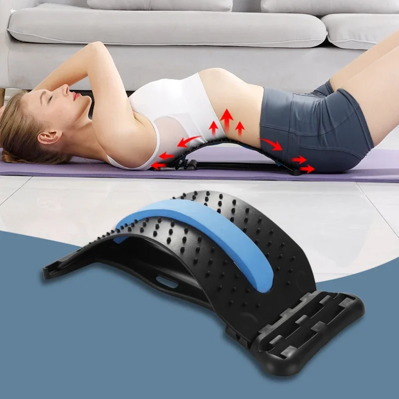 cervical massage pad cervical massager neck stretcher lumbar support brace lumbar support belt waist support belt Magnetotherapy Multi-Level Adjustable Back Massager Stretcher Waist Neck Fitness Lumbar Cervical Spine Support Pain Relief