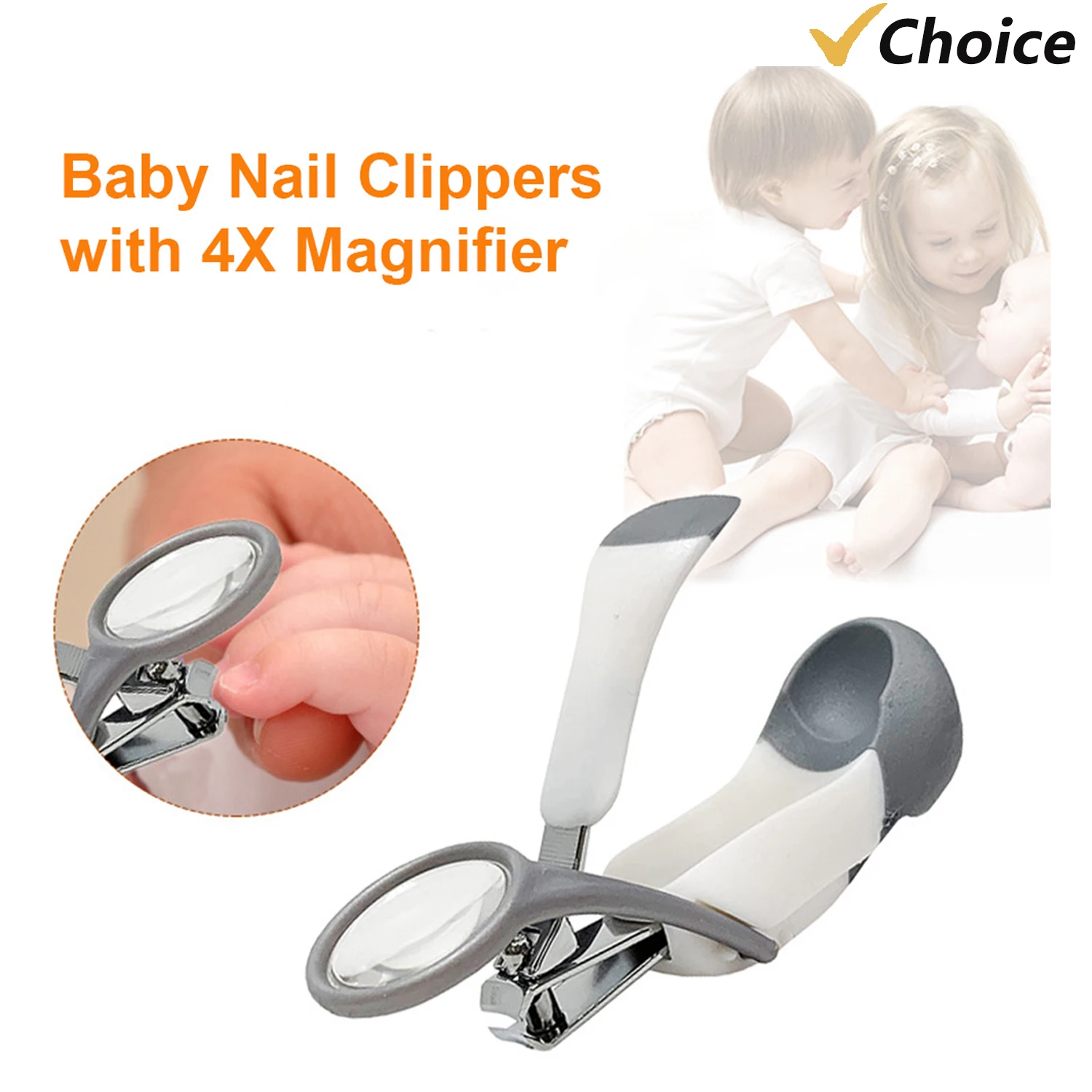 Baby Nail Clippers with 4X Magnifier Safety First for Newborn Toddlers Kids