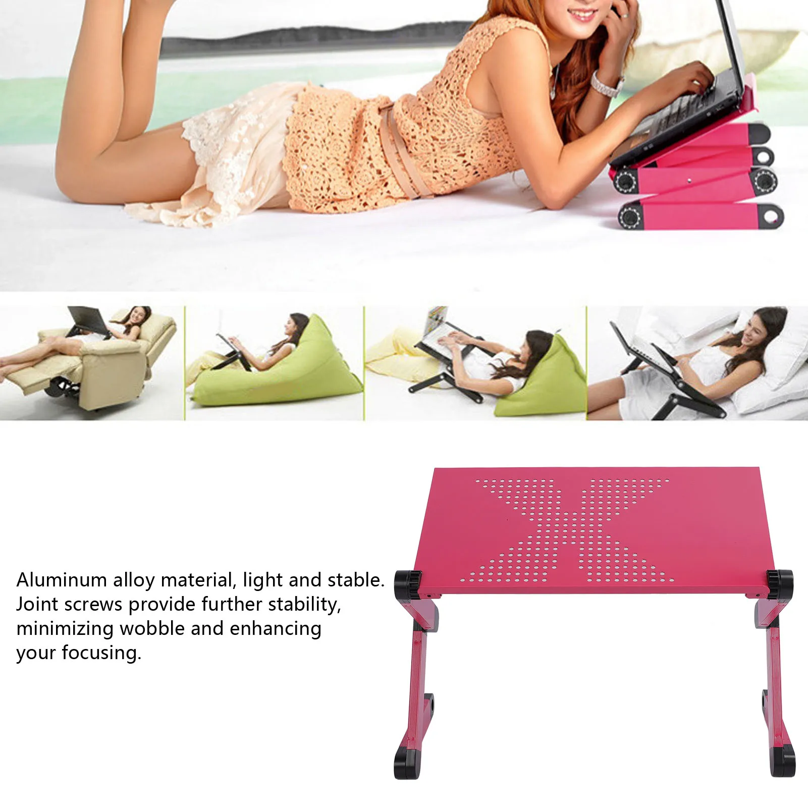 노트북 스탠드 알루미늄 합금 360도 높이 조절 접이식 노트북 거치대 480x260mm 노트북 스탠드