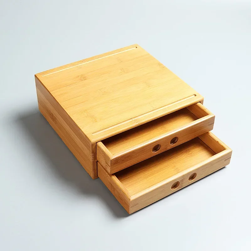 Bamboo Pu'er Tea Boxes Pu'er Separator Cut Tea Tray Kung Fu Set Ceremony Accessories Healthy Food Storage Drawer