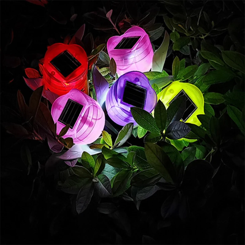 1Pcs Garden Tulip Flower Shape LED Solar Powered Waterproof Tube Lawn Lights Standing Decor for Yard Outdoor Party Xqmg solar lights solar led lights solar ground lights lawn lamp garden lighting