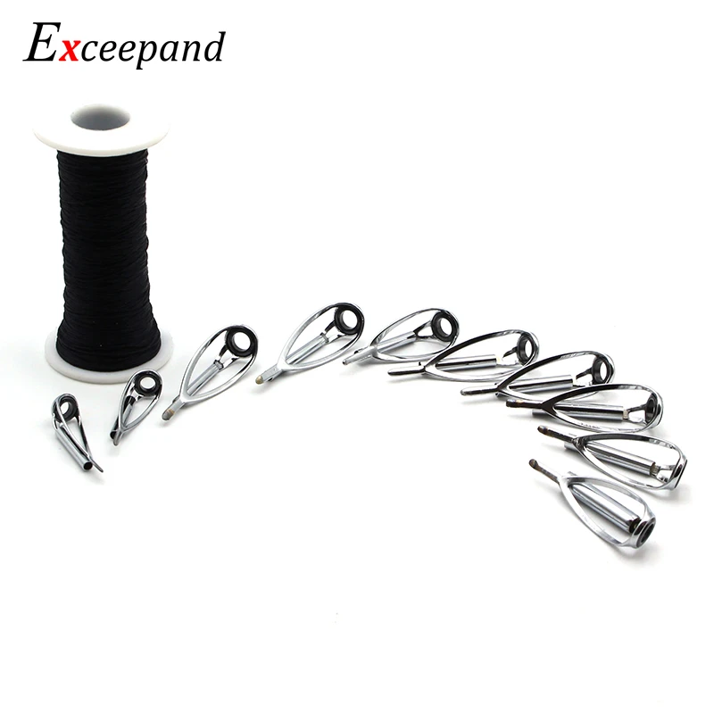 Exceepand 10 Pcs Sliver Fishing Rod Tip Guides Diy Fishing Rod Building