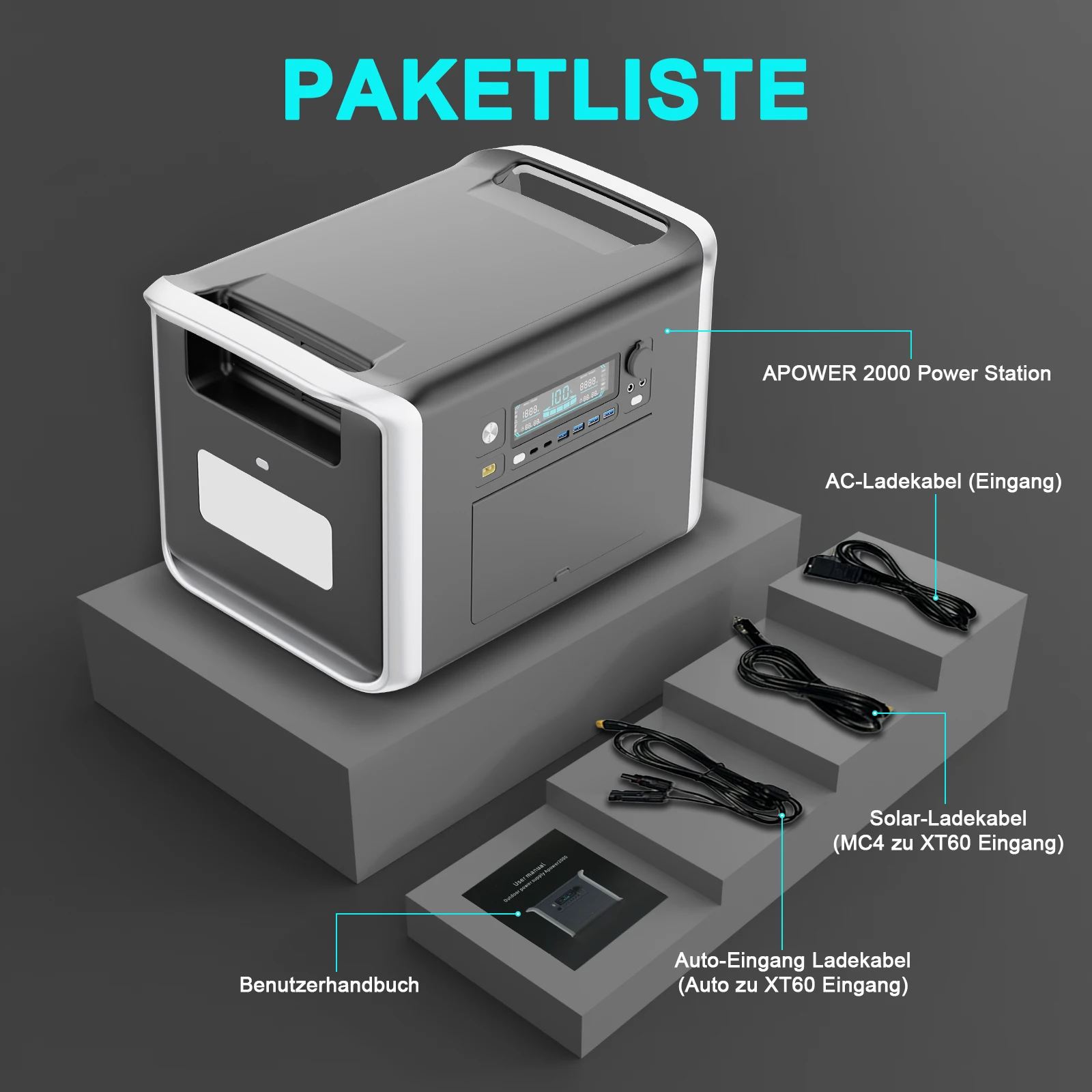2400W 2600W Portable Power Station 2048Wh Lifepo4 Battery Solar Generator Fast Charging UPS Energy Storage Supply for Camping 2