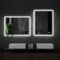 LED Bathroom Mirror 3 Size Dimmable Wall Mounted Mirror Rectangle Makeup Mirror Demist, Vertical/ Horizontal Backlit, IP65 Rated - Image 3