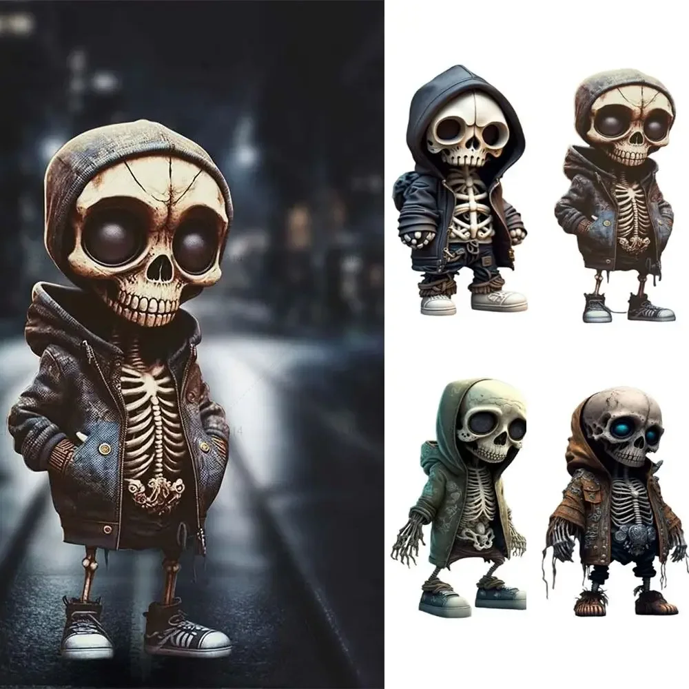 

Черные Статуэтки-скелеты, декор для комнаты, статуэтка с черепом, крутая кукла-скелет, украшение на Хэллоуин
