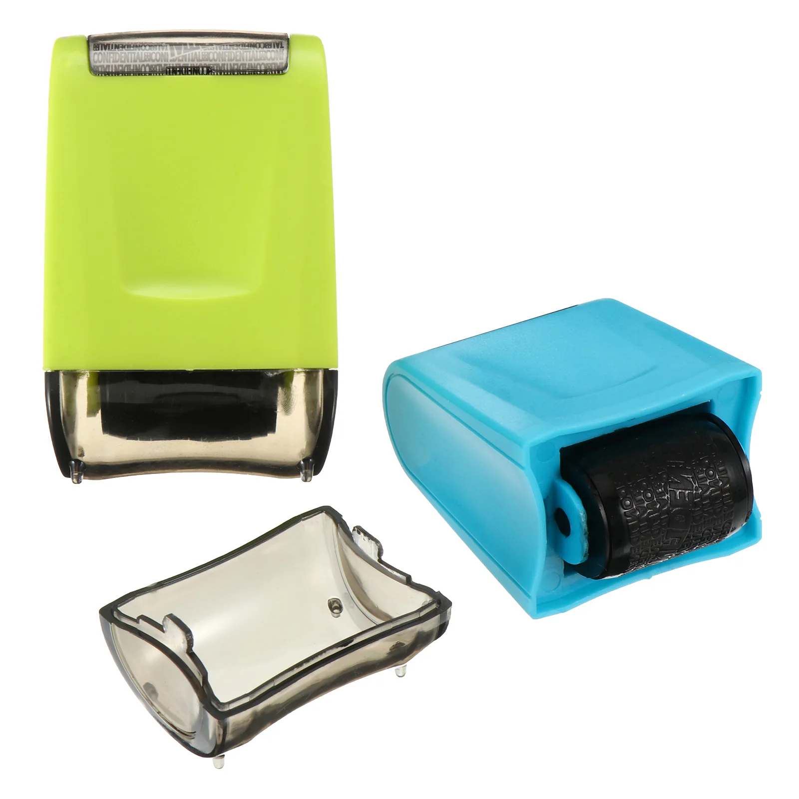 

2 Pcs Seal Name Stamp Hand-held Security Stamps Garbled ID Card Convenient Plastic Durable Privacy Protection
