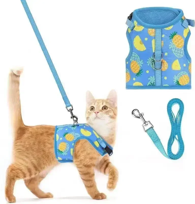 

Small Cat Harness Clothes Pet Type Pig Cartoon Rope Chest Vest Out Strap Traction Dog Guinea Collar