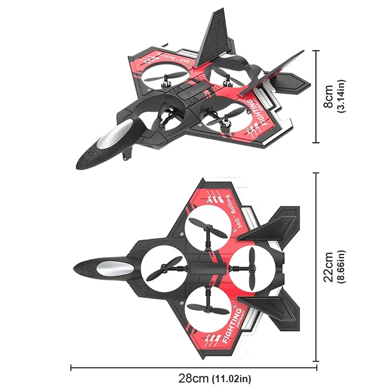 Rc Plane S98 Remote Control Foam Glider Aircraft Fixed Wing Toy Quadcopter Height Stunt Four-Axis Drone Flying Toys for Boys