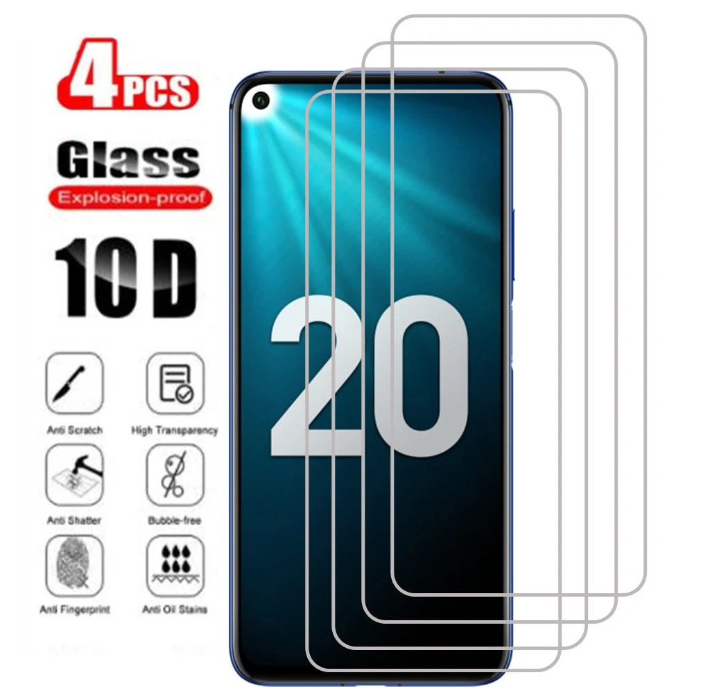 

4Pcs Tempered Glass For Huawei Honor View 30 20 Pro 10 10X 9X Lite Screen Protector For Honor 8X 10i 20i 30i 20S 30S Glass