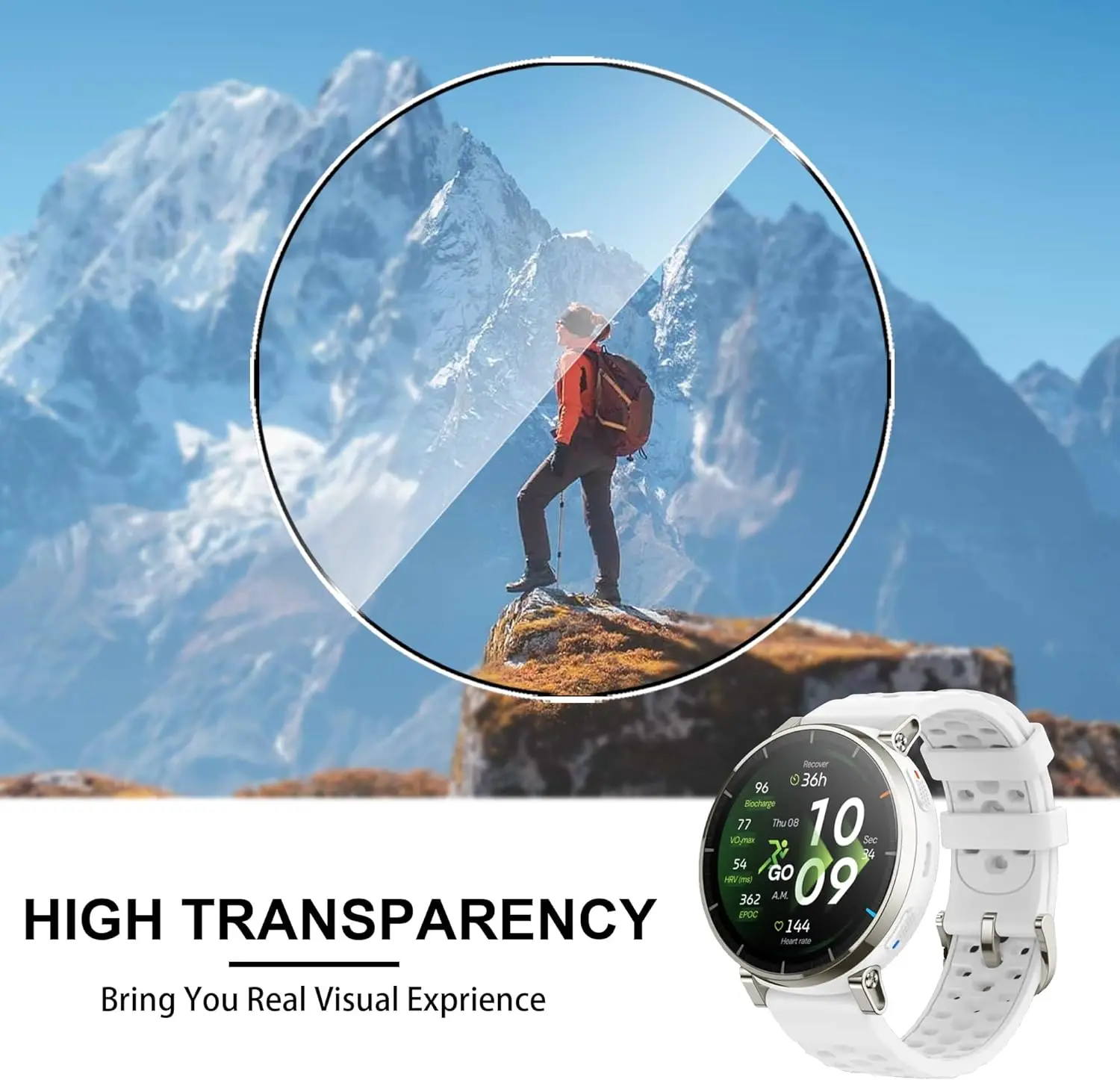 1/2/4Pcs Amazfit Active 3 프리미엄 스마트워치 HD 긁힘 방지 보호 필름용 강화 유리 화면 보호기 설치가 용이함