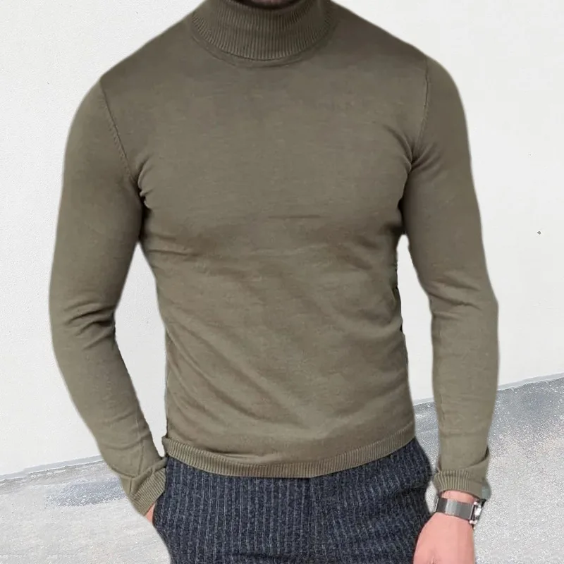 Men's Knitwear 2023 Autumn And Winter New Turtleneck Knitwear Slim-Fit Pullover Base Sweater
