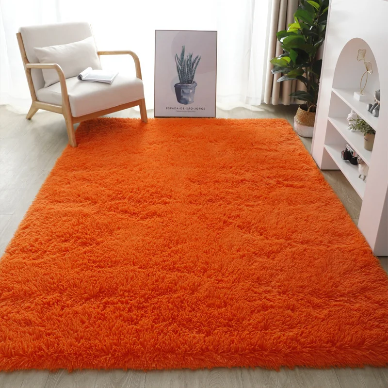 RULDGEE Shaggy Carpet for Living Room Home Plush Floor Alfombra Fluffy Mats Kids Room Faux Fur Area Rug Living Silky Rugs