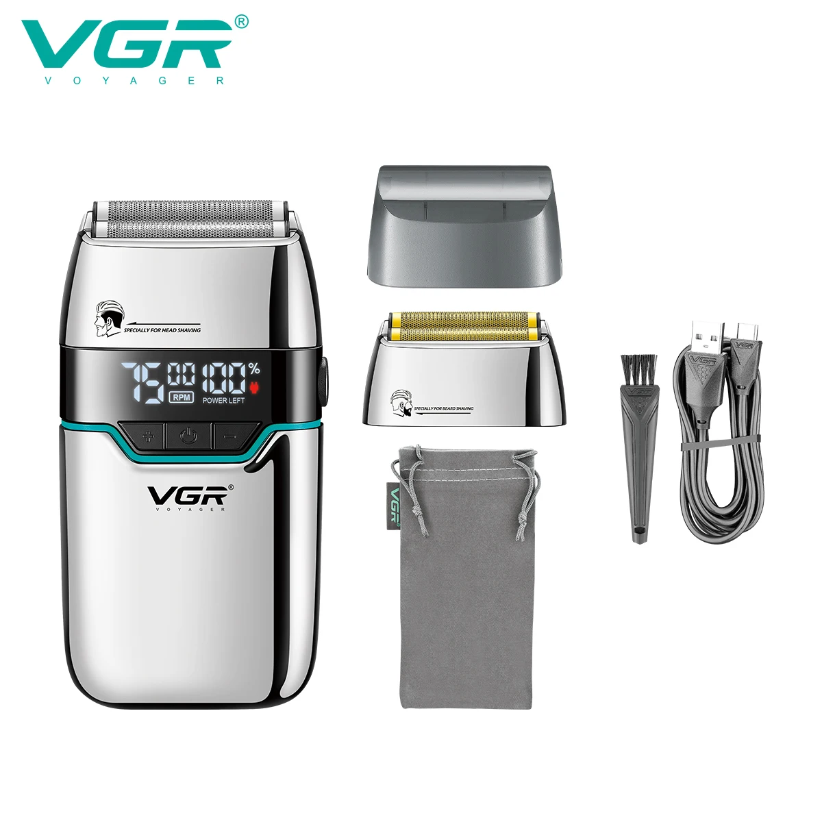 VGR ماكينة حلاقة كهربائية احترافية للوجه ماكينة حل...