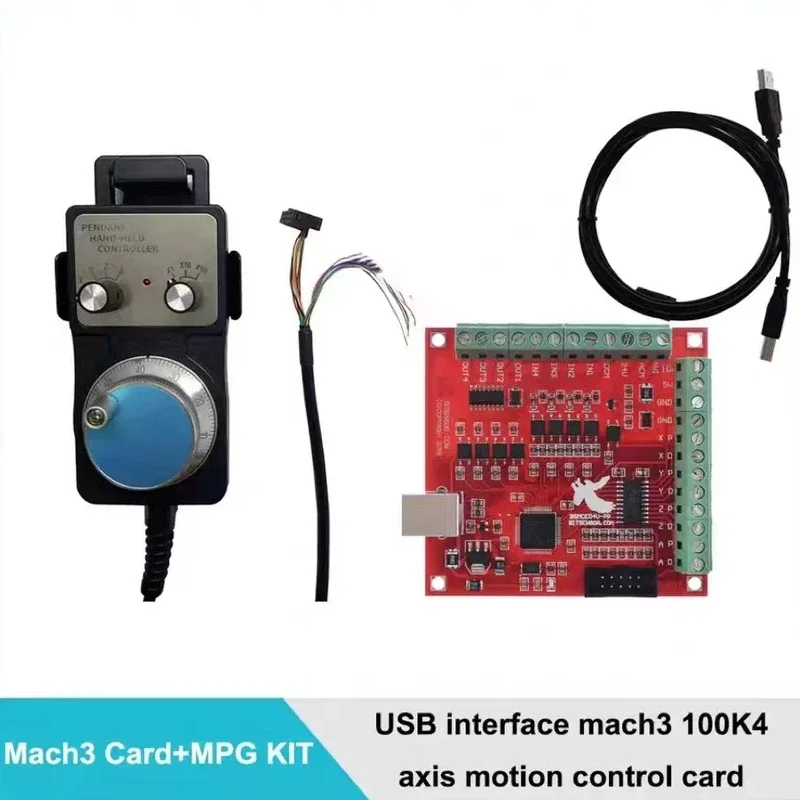 CNC Machining Kit cnc control card USB interface mach3 100K 4axis motion control card+4axis MPG for woodworking engraving machine