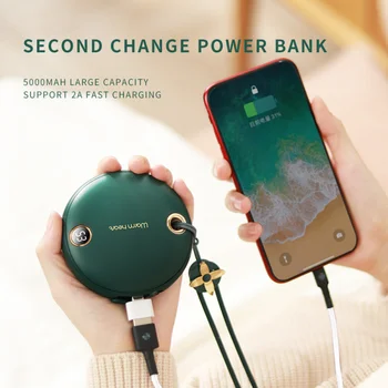 Portable Power Bank 5000mAh Mini Cute Powerbank With LED Display Small External Type C Phone Charger