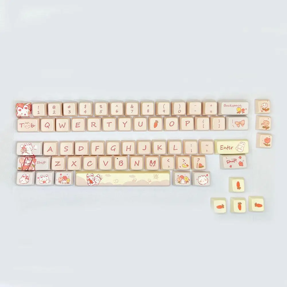 

Колпачки для клавиш PBT с милыми животными, тематические колпачки для механической игровой клавиатуры, Mx Switch PBT, двухсторонние колпачки для клавиш с сублимацией