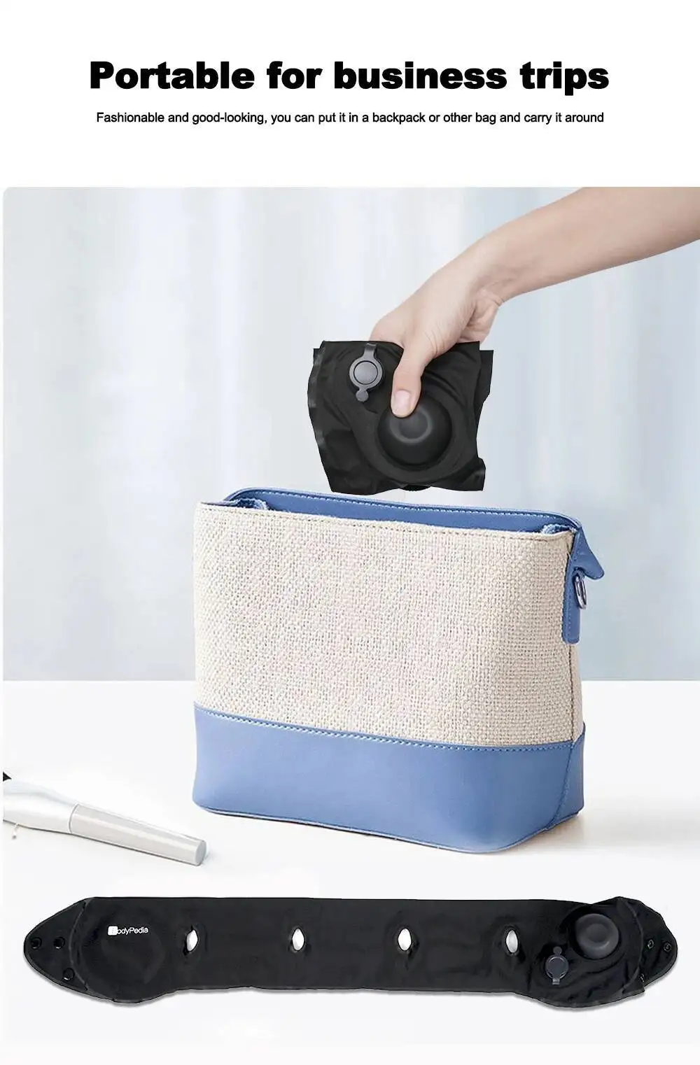 Description Picture 5 of itemInflatable Travel Pillow Soft Breathable Neck Headrest With Inflatable Pot 360° Support Airplane Pillow For Office Car Camping