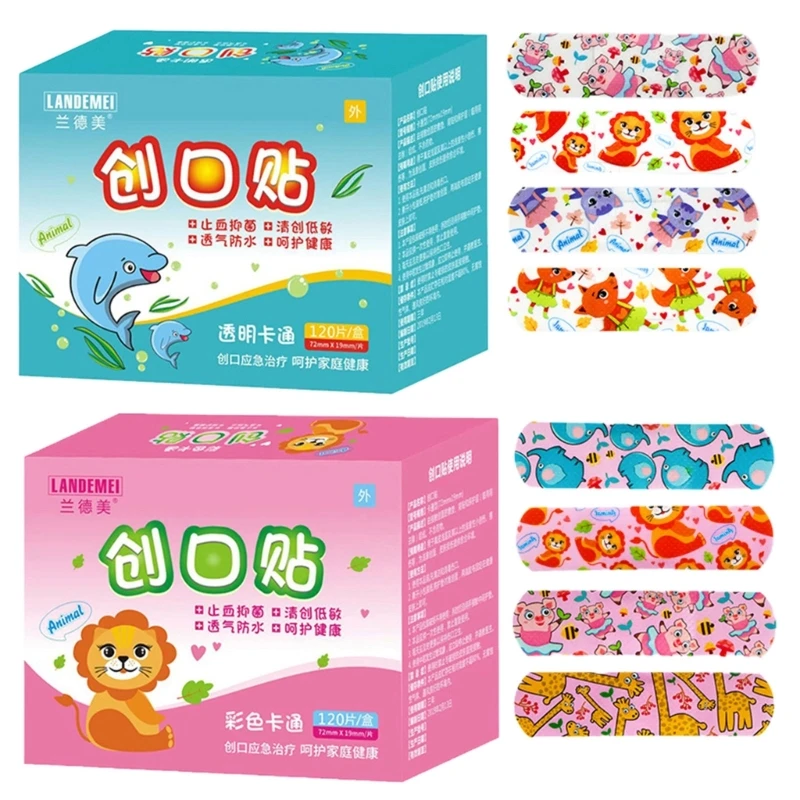 

Adhesive Stretch Tape Cartoon Children Breathable Bandage Medical Ok Bandages Dressing Tapes 120Pieces