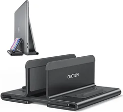 OMOTON – support Vertical pour ordinateur portable, station d'accueil 3 en 1 pour MacBook, avec coussinets en Silicone robustes, pour Ultra Protection 