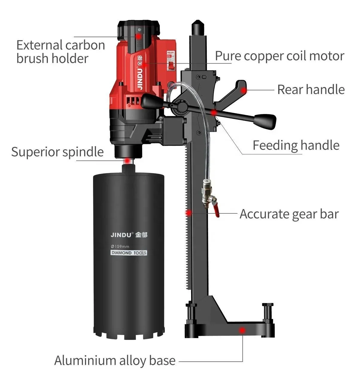 Drilling Machine CF-9200 8” 200MM 3000W Motor High Power High Speed Drilling Machine Lighter and More Compact 2