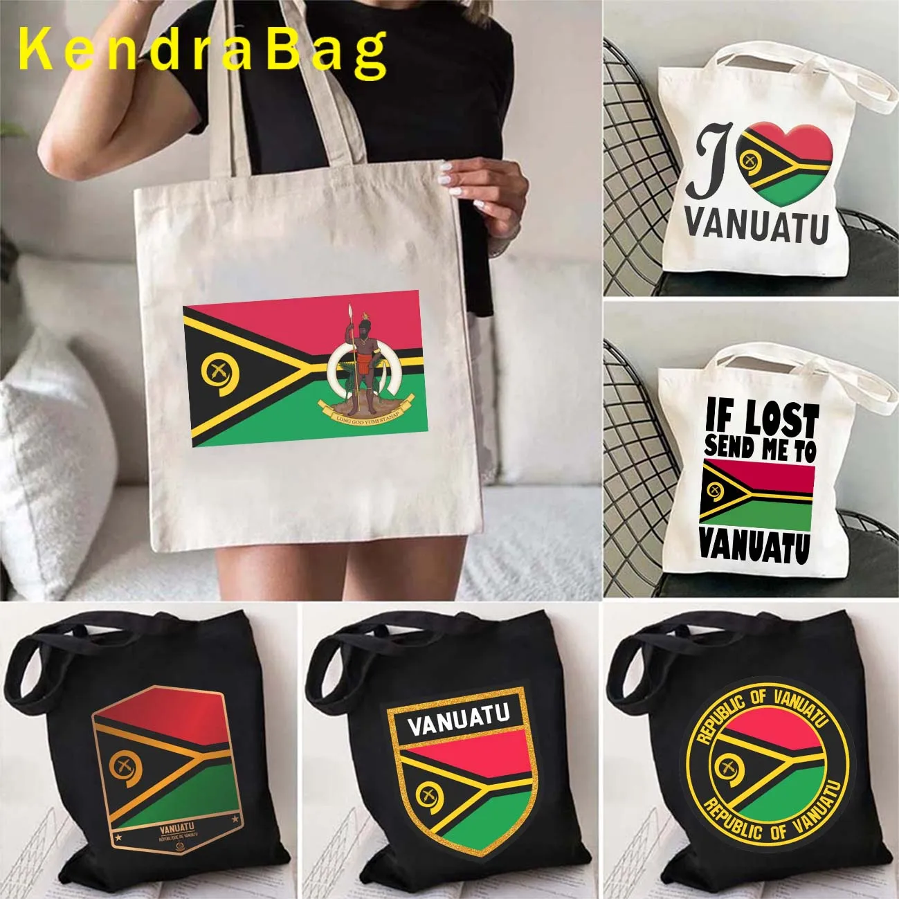 

Vanuatu Flag Vanuatuan Map Canvas Shoulder Tote Bag Emblem Tropical Island Paradise Travel Heart Patriotic Gifts Cotton Handbags