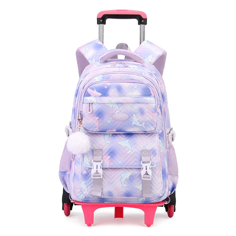 Kids School Backpack with Wheels Rolling Backpack for Girls Student Wheeled Backpack Trolley School Bag Travel Trolley Luggage 1