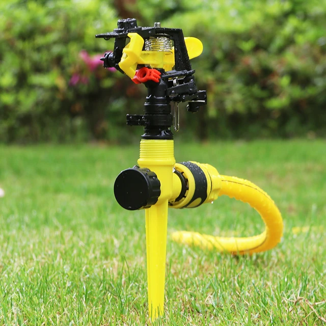 Adjustable Spiked Rocker Impact Sprinkler Garden Agriculture Watering Nozzle Lawn Irrigation Watering 360 Degrees Rotary Jet 4