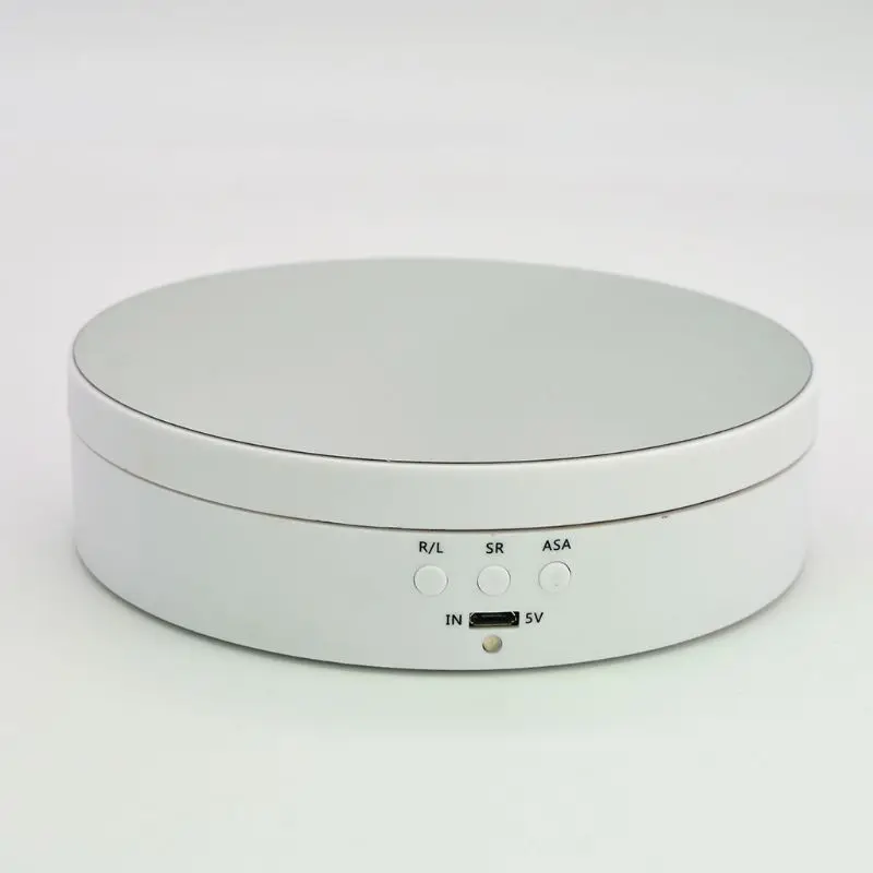 3 Speeds Electric Rotating Display Stand Mirror Turntable Jewelry Holder Battery USB Power DXAF