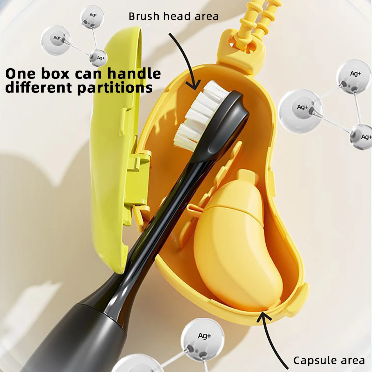 Travel Toothbrush Head Covers with Toothpaste Box Dustproof Toothbrush Protector Cap Portable Brush Clips Case