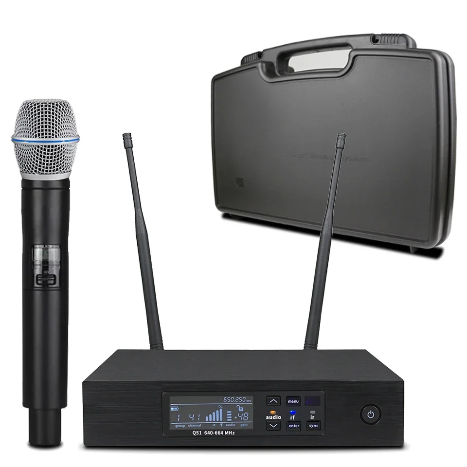 SOMLIMI QLXD4 BETA87A цифровой разнообразие профессиональный УВЧ двойной беспроводной микрофон для караоке сцены представлений