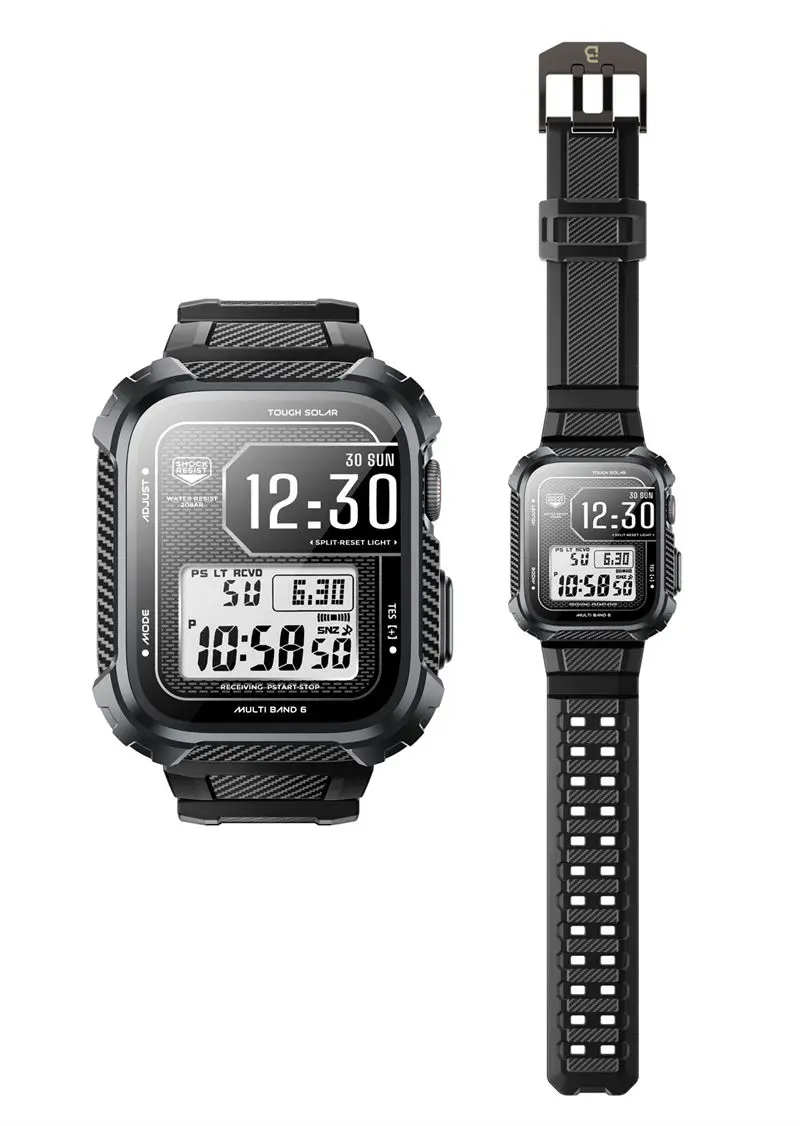 I-BLASON For Apple Watch 9/8/7 Case 45mm Armorbox Rugged Durable Watch Band with 2-Pack Built-in Tempered Glass Screen Protector
