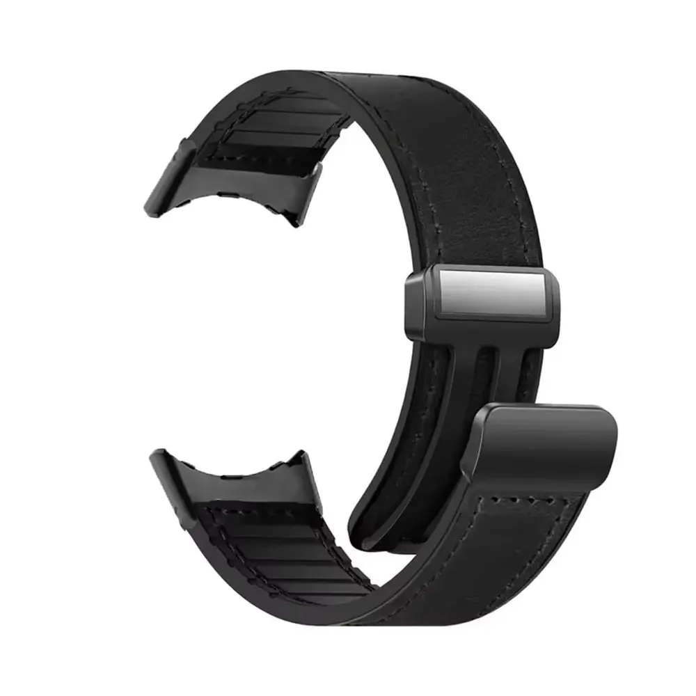 Magnetic Leather-Silicone Wristband Accessory, 45mm/41mm