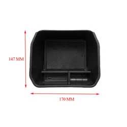 Enhanced Car Armrest Storage Box Central Console Organizer Tray with Glove Holder (Black)