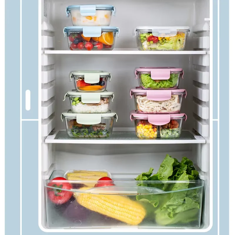 [10-Pack] Glass Meal Prep Containers Lids Food Storage Containers Snap Locking Lids, Airtight Lunch Containers 2