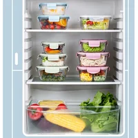 [10-Pack] Glass Meal Prep Containers Lids Food Storage Containers Snap Locking Lids, Airtight Lunch Containers 2