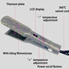 Hair Straightener Flat Iron With Rhinestones 2 Inch Titanium Straightener Iron with LCD Display Fast Heating Plancha de Cabello 2