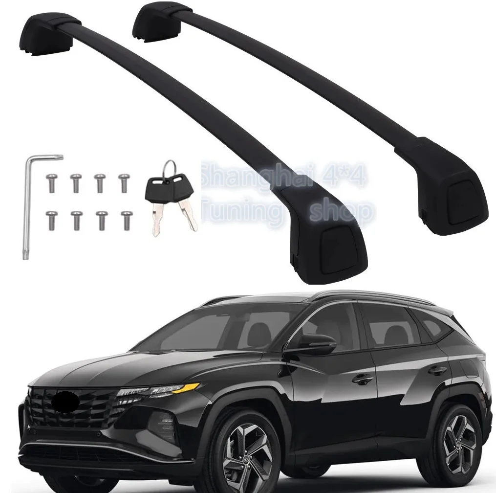  Barre Toit 2 Pièces pour Hyundai pour Tucson SUV 2016 2017 2018  2019 2020 2021 Barres Toit Rails Voiture Barres De Toit Bagages avec  Serrures Antivol