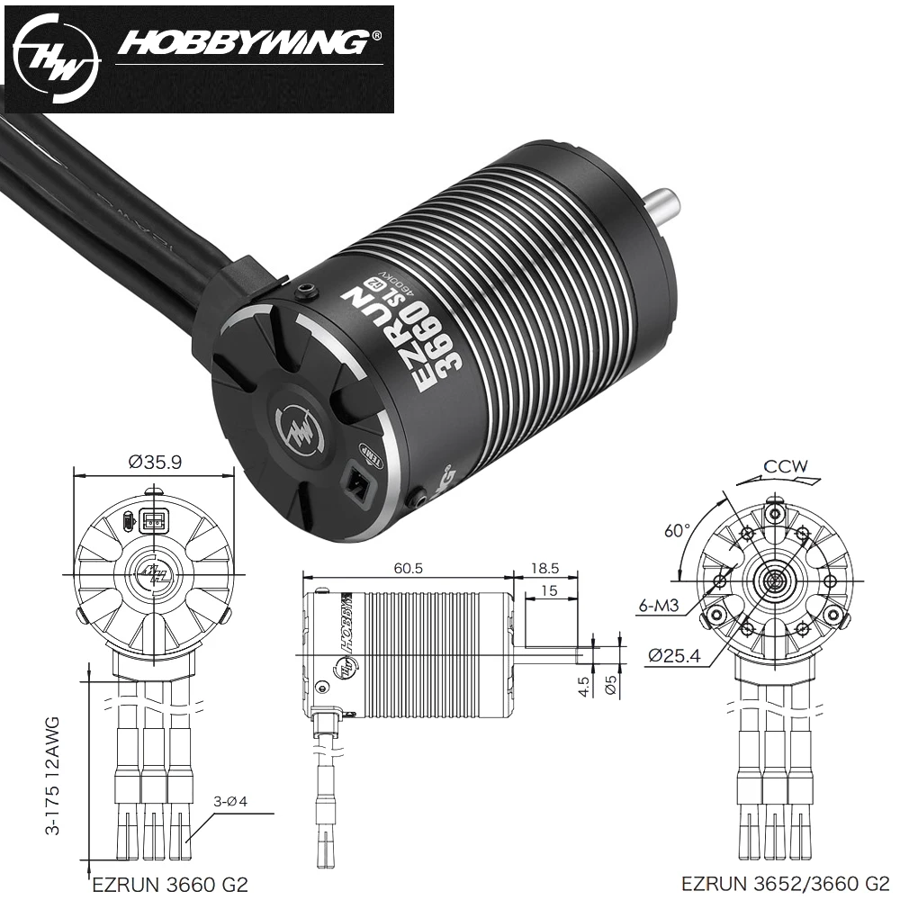 Hobbywing-ラジコンカー用ブラシレスモーター,3660g 2 4600kv/4000kv