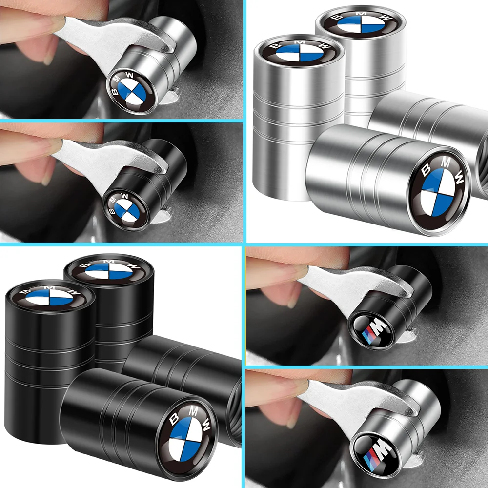 4pcs/set Car Badges Wheel Tire Valve Stem Caps Covers For M Performance E90 E91 E92 E93 M3 F10 F07 M5 E63 E64Auto Accessories