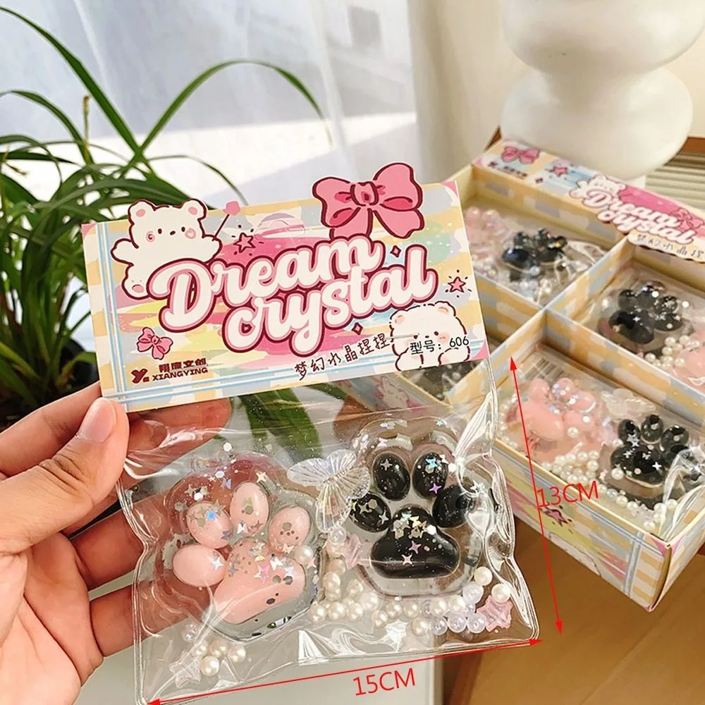 Cute Cat Paw Pinch Toy Slow Rebound Transparent Cube Stress Relief Toys Blingbling Squeeze Toy Kids 6