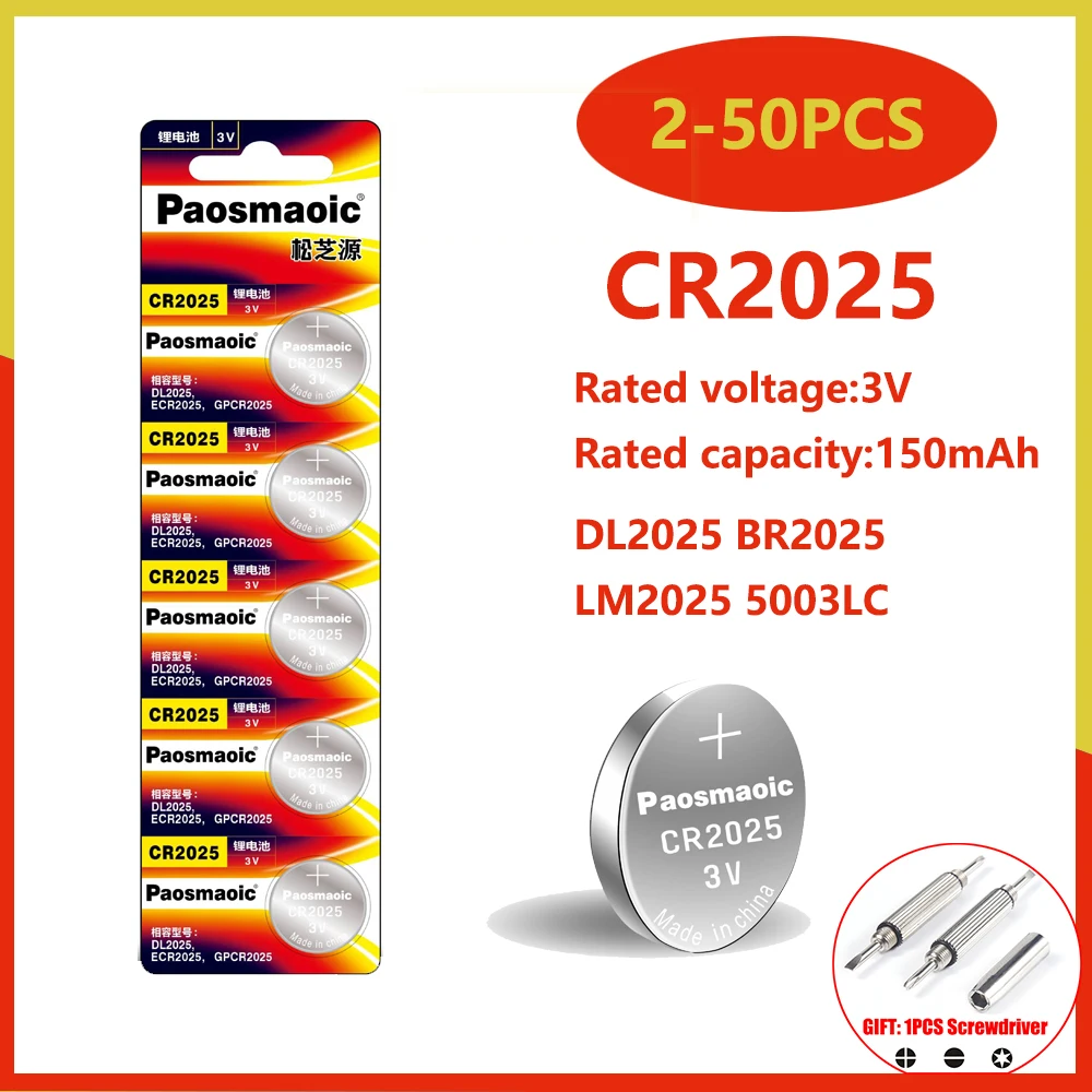 2-50pcs-cr2025-3v-Lithium-knopf-batterie-dl2025-br2025-5003lc-2025-M-nz ...