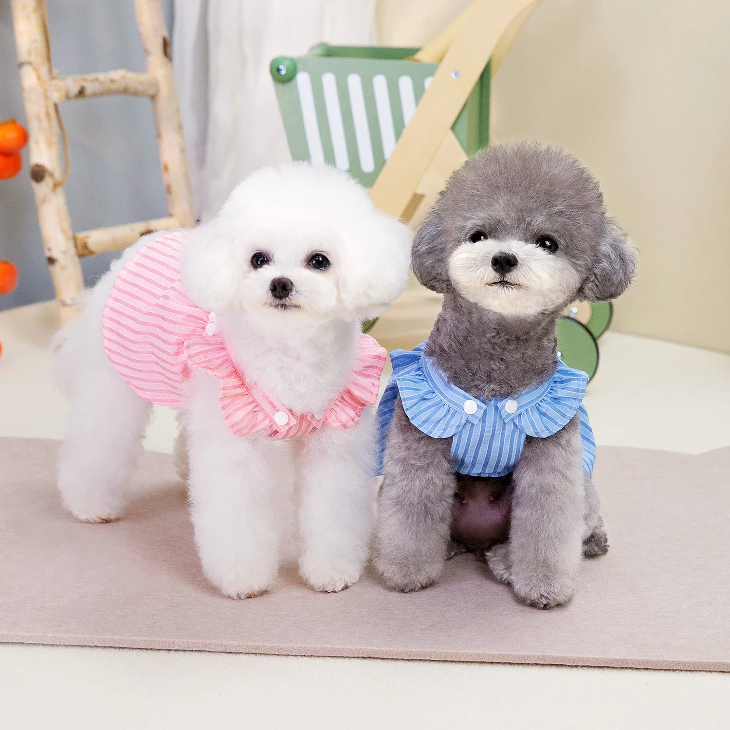 Summer Striped Princess Dress Pet Dog Clothing Sweet Pet Clothes Cute Puppy Cat Skirt Thin Skirt Clothes