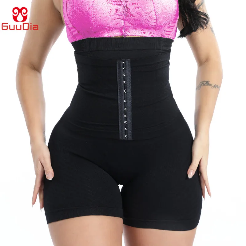Guudia Women Waist Trainer Shapewear Tummy Control Body Shaper Shorts Hi-Waist Butt Lifter Coscia Slimmer Slimming Buckle Mutandine