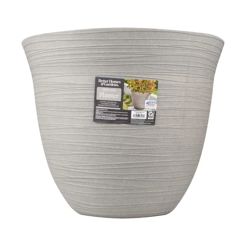 

Better Homes & Gardens Terrence 19" Wide Round Resin Planter Cement Color